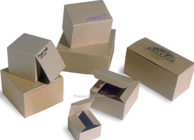 7"x7"x7" Natural Kraft Pinstripe Gift Boxes