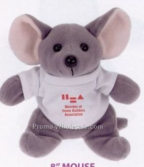 8" Laying Mouse Beanie Animal