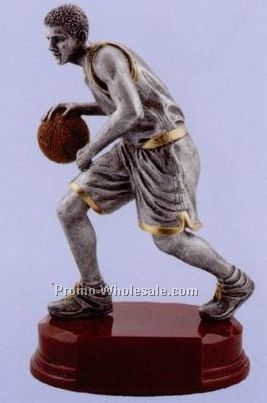 8" Sport Sculpture W/ Radiant Mahogany Finish Base (Male Basketball)