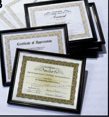 8-1/2"x11" Plastic Certificate Of Achievement/ Appreciation Framed