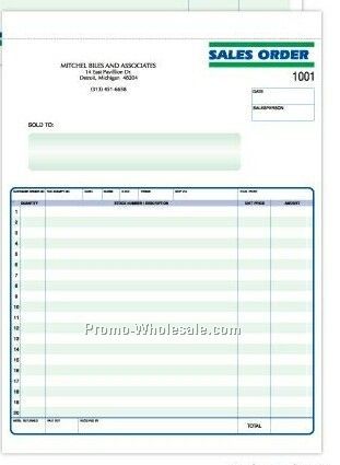 8-1/2"x7" 3 Part Invoice Formatted Snap Set