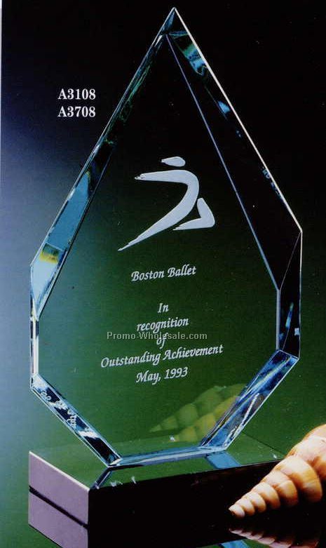 9" Angular Flame Award On Marble Base