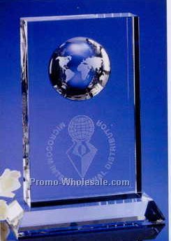 9-1/4"x9-1/4"x1-1/2" Optimaxx Globe Tower Award W/ Base
