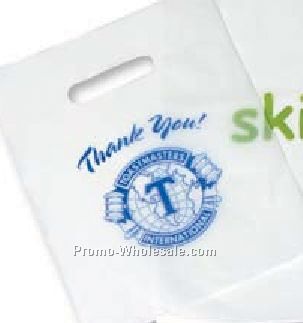 9"x12" Frosted Clear Merchandise Bag W/ Oval Die Cut Handle