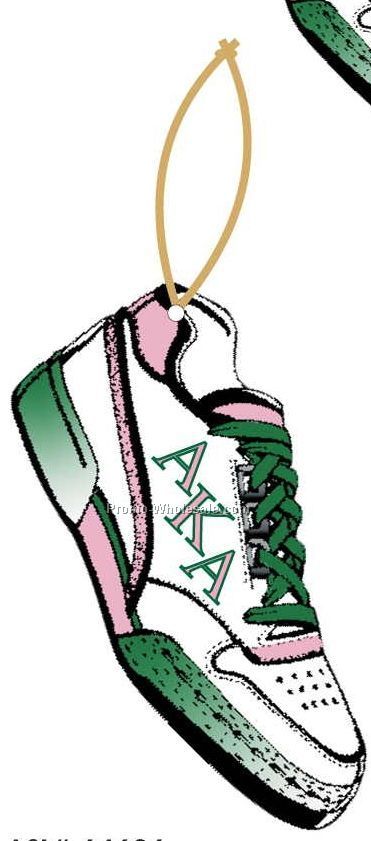 Alpha Kappa Alpha Sorority Shoe Ornament W/ Mirrored Back (12 Sq. Inch)