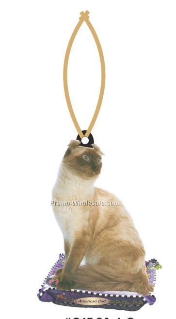 American Curl Cat Executive Line Ornament W/ Mirrored Back (8 Square Inch)