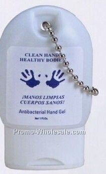 Antibacterial Hand Gel In Toggle Bottle With Key Chain - 1 Oz.