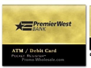 Atm/Debit Card Pocket Register - Executive Gold & Black