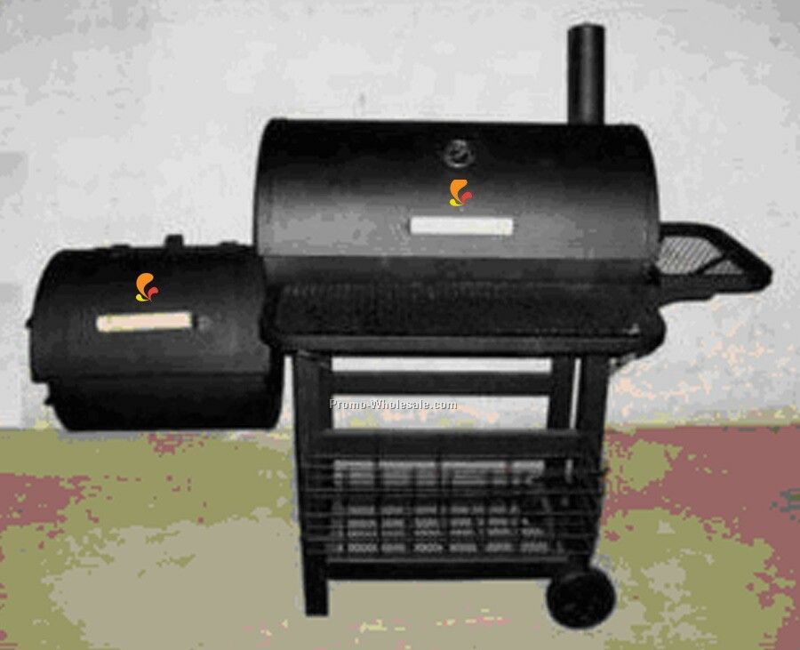 Barbecue Grill - Side Fire Box, Side Tray & Bottom Storage