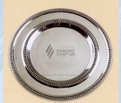 Beads Round Pewter Plate - 13" Diameter