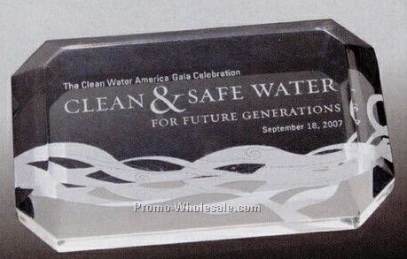 Beveled Acrylic Paper Weight - 4"x2 1/2"x3/4"