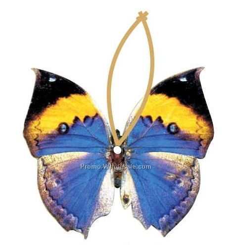 Black & Blue Butterfly Executive Line Ornament W/ Mirrored Back (6 Sq. In.)