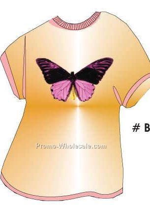 Black & Purple Butterfly Acrylic T Shirt Coaster W/ Felt Back