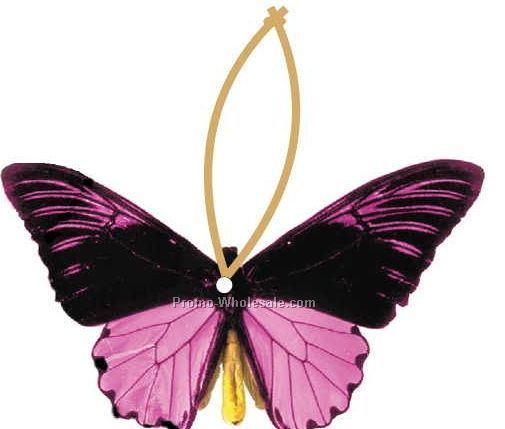 Black & Purple Butterfly Executive Ornament W/ Mirrored Back (12 Sq. Inch)