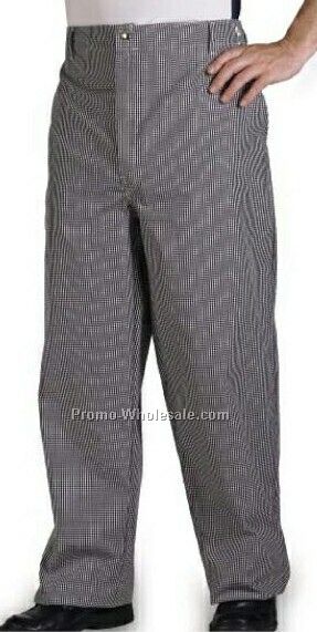 Black & White Check 65/35 Poly Cotton 5-1/2 Oz Chef Pant - 52w-60w Inseam