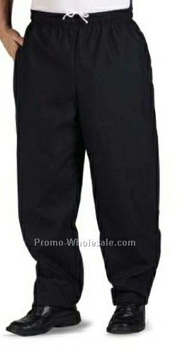 Black & White Check 7 Oz. 100% Spun Polyester Baggy Chef Pant - (2xl-3xl)