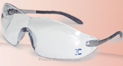 Blackjack Gray Stylish Safety Glasses W/ Metal Alloy Temples