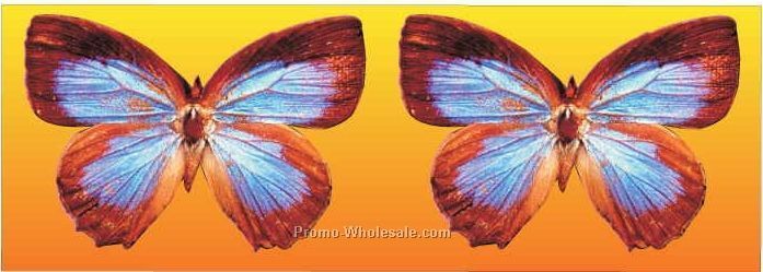 Blue & Brown Butterfly Panoramic Badge W/ Metal Pin