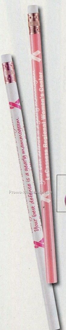 Breast Cancer Awareness #2 Pink Pencil W/ White Eraser (1 Color)