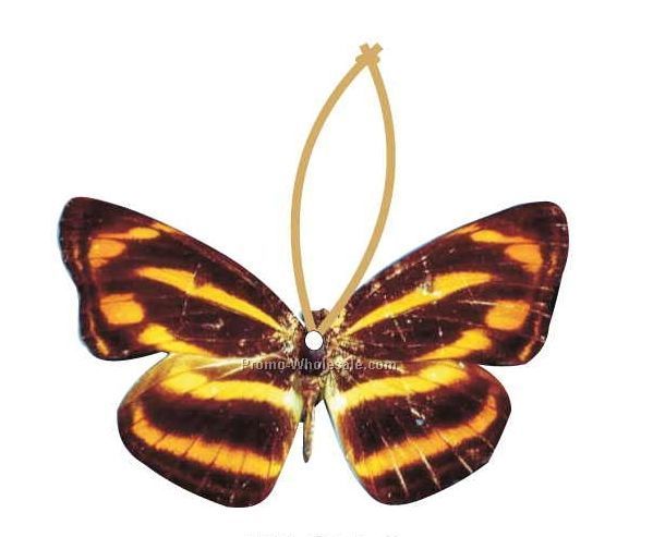 Brown & Yellow Butterfly Ornament W/ Mirror Back (4 Square Inch)