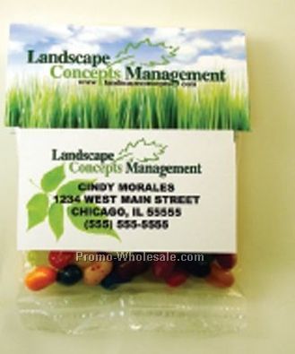 Business Card Header Filled W/ 2 Oz. Jelly Belly Jelly Beans