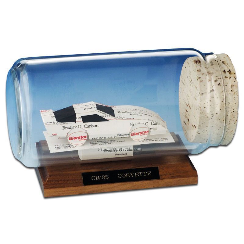 Business Card In A Bottle Sculpture - Corvette