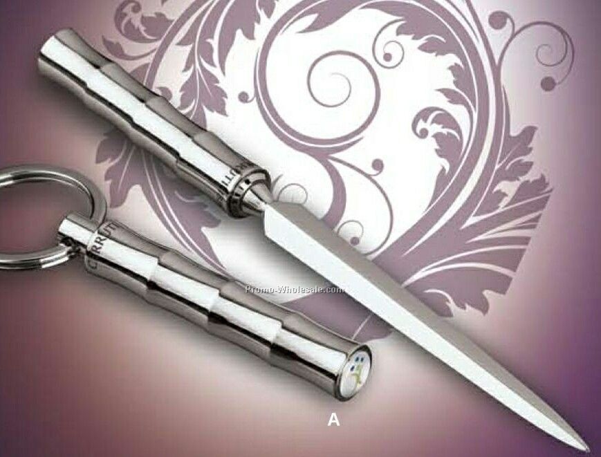 Cerruti II Chrome Silver Bamboo Design Letter Opener