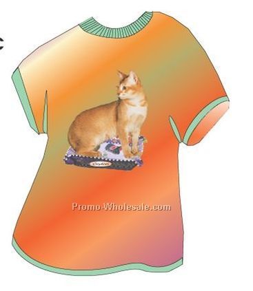 Ceylon Cat Acrylic T Shirt Coaster W/ Felt Back