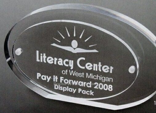 Clear Oval Magnet Award (Laser Engraved)