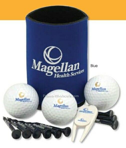 Collapsible Kan Cooler Event Pack W/ Pinnacle Gold Golf Balls