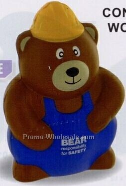 Construction Worker Bear Squeeze Toy