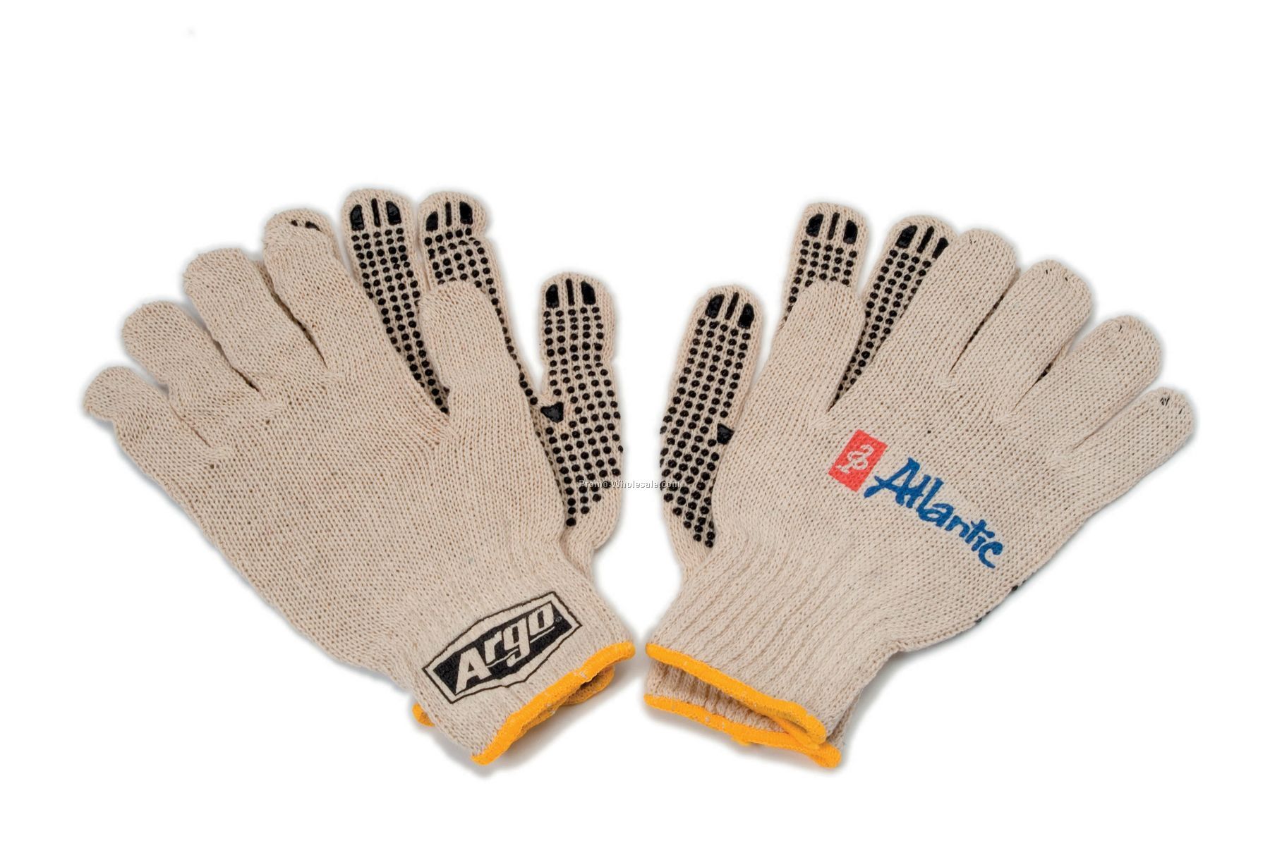 Cotton Work Gloves With Rubber Grip Dots (Imprinted)