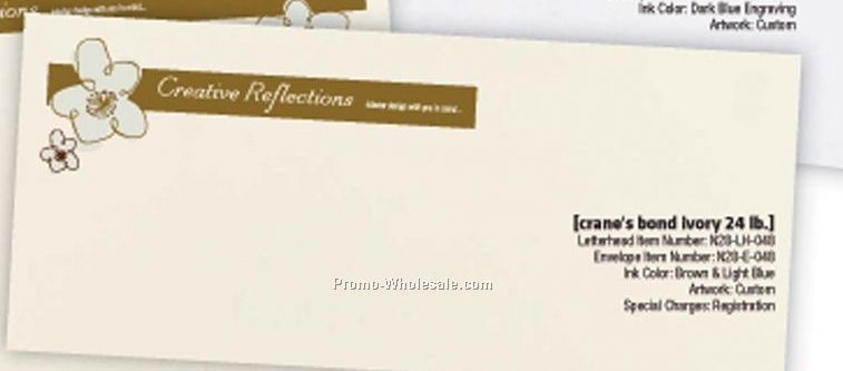 Crane's Bond Ivory White Engraved Envelopes W/ 1 Black Ink