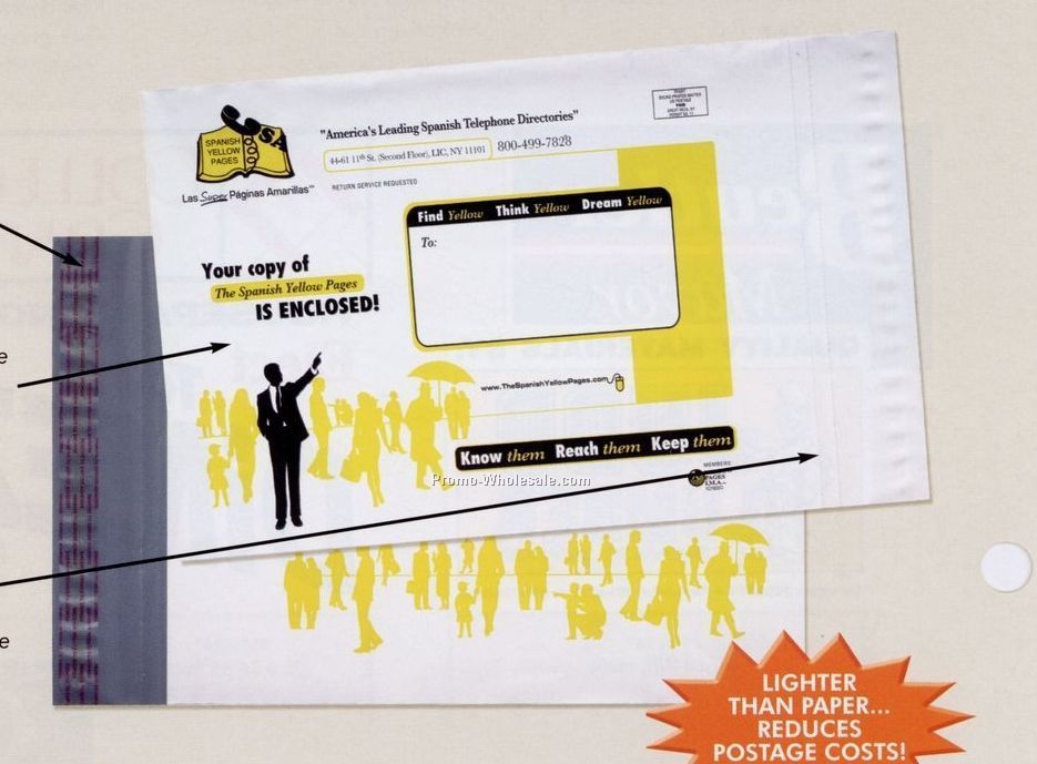 Custom Print Plastic Mailing Envelope (12"x16-1/2")