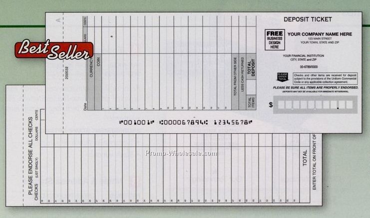 Customer Choice Deposit Ticket Book 3 Part