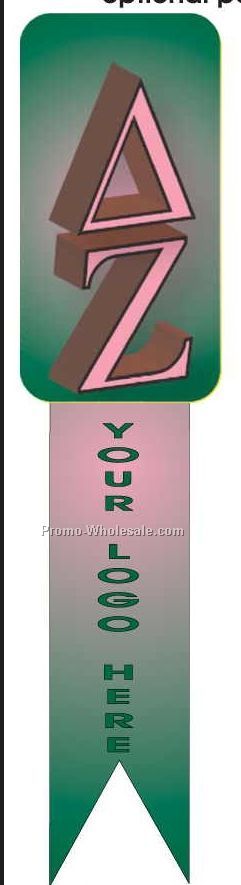 Delta Zeta Sorority Letter Bookmark W/ Black Back