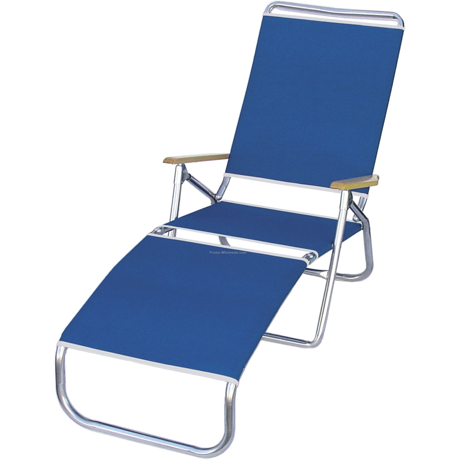 Deluxe 3-position Chaise Lounger W/ Wood Arm Rests - Us Made