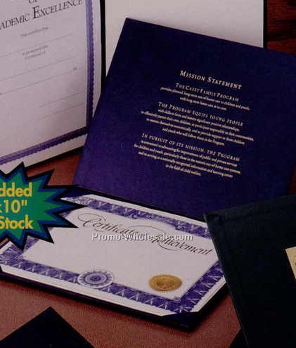 Deluxe Saver Flat Certificate Cover W/ Flush Cut Moire Liner (9"x11-1/2" )