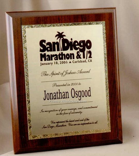 Deluxe Traditional Rectangle Plaque W/ Gold Tone Plate (9"x12")