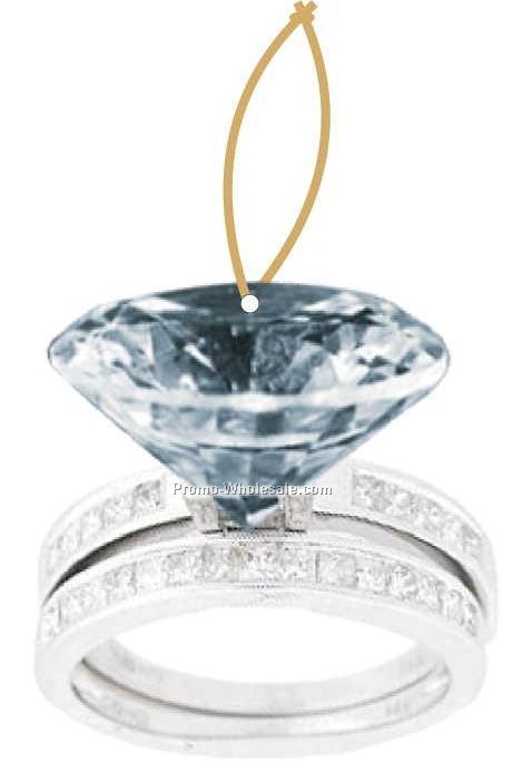 Diamond Ring Executive Line Ornament W/ Mirrored Back (8 Square Inch)