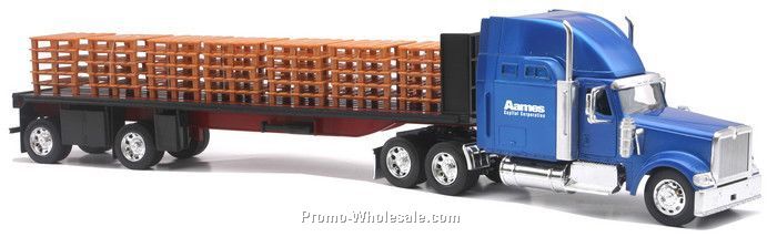 Die Cast Replica International Tractor And Trailer Flatbed With Pallets