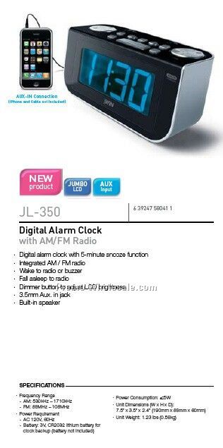 Digital Alarm Clock W/AM/FM Radio
