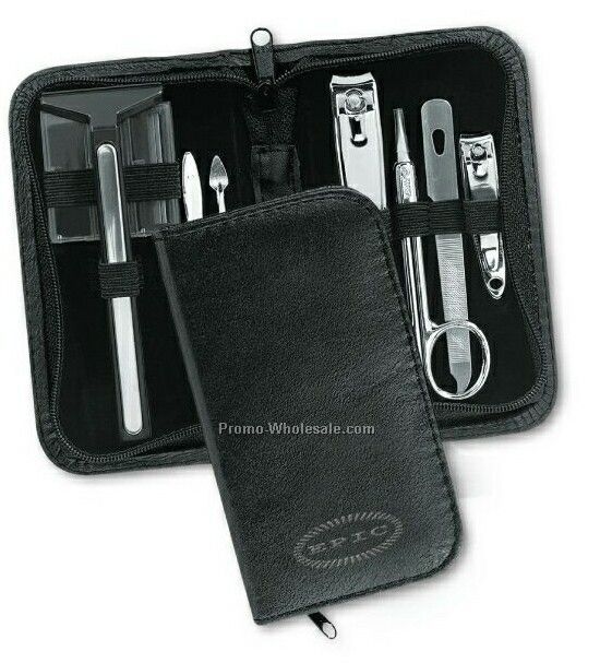 Dopp Large Chrome Manicure Set (Debossed)