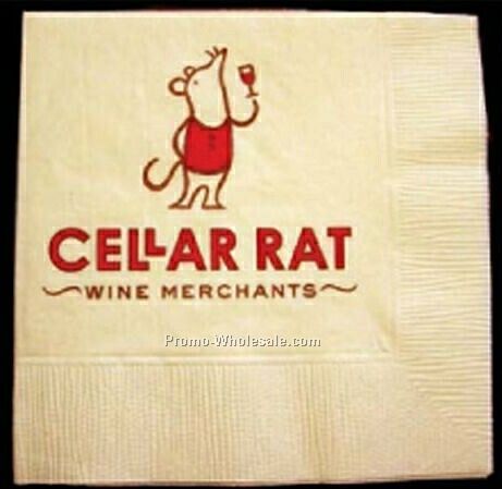 Ecru Custom Beverage 2-ply Napkin (1 Color)