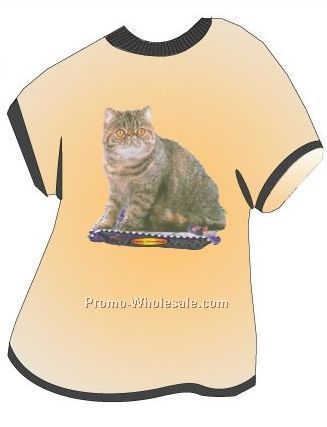 Exotic Shorthair Cat Acrylic T Shirt Coaster W/ Felt Back