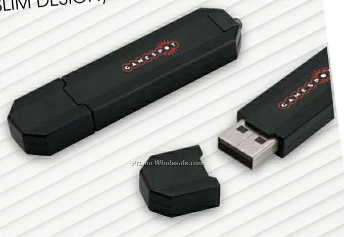 Giftcor Black Slim USB Drive 2-1/2"x5/8"x5/16"