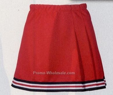 Girls Three Knife Pleat Cheer Skirt W/ Trim (2xs-xl)