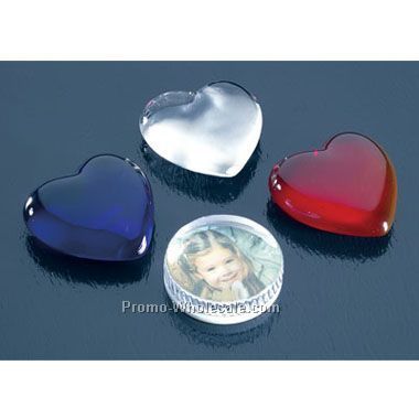 Glass Heart Paper Weight (Screened)