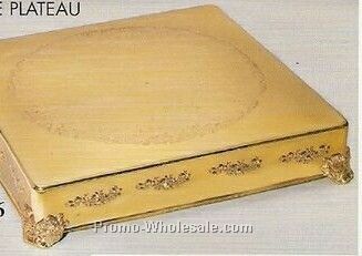 Gold Plated 18" Square Cake Plateau