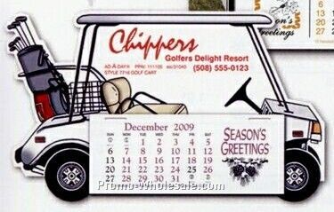 Golf Cart - Standard Color Die Cut Calendar - Before June 1